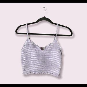 Sky and Sparrow purple/white gingham top